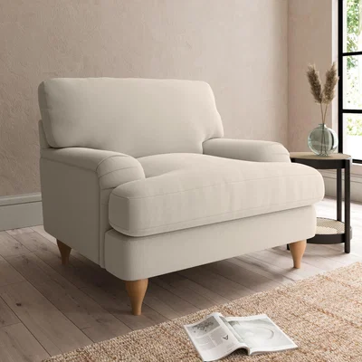 Dunelm Darwin Luxury Velvet Armchair Luxury Velvet Natural