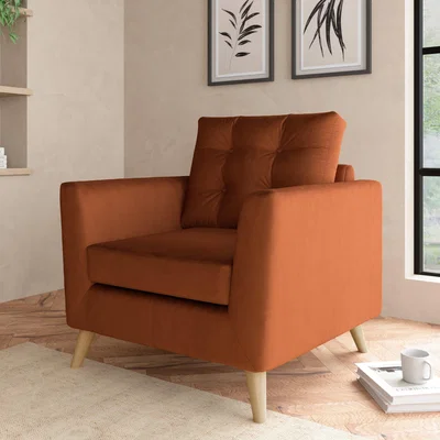 Dunelm Lewes Luxury Velvet Snuggle Chair Luxury Velvet Orange Umber