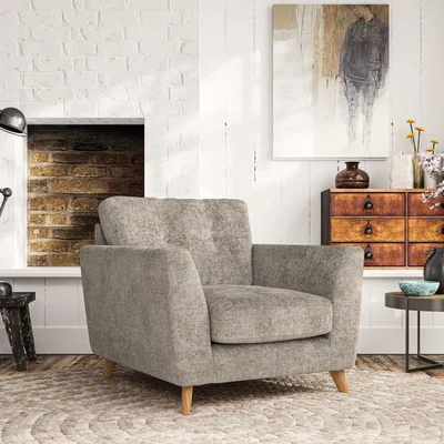 Dunelm Peyton Armchair Chunky Chenille Mushroom