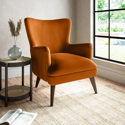 Dunelm Marlow Luxury Velvet Armchair Luxury Velvet Orange Umber