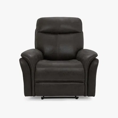 Dunelm Monte Faux Suede Reclining Armchair - Grey Grey