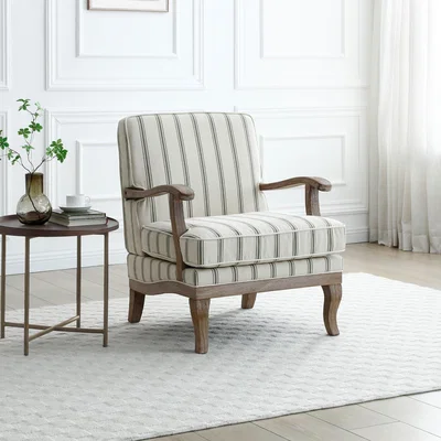 Dunelm Esme Woven Folkstone Stripe Occasional Chair Folkstone Stripe Olive