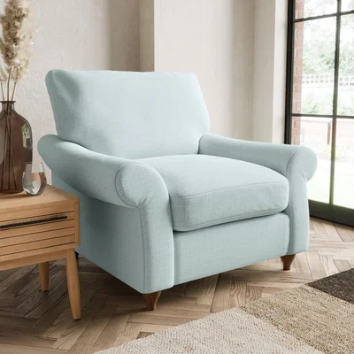Dunelm Salisbury Slub Cotton Blend Armchair Slub Cotton Light Mineral