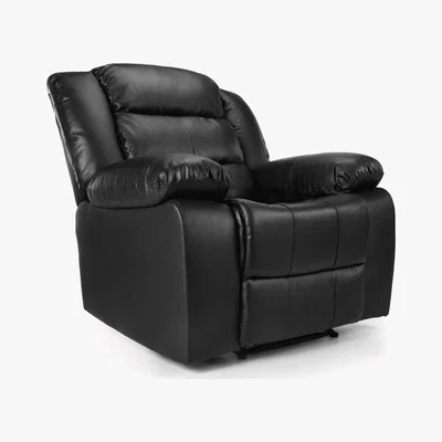 Dunelm Whitfield Leather Reclining Armchair Black