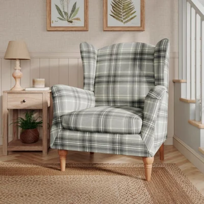 Dunelm Charnwood Check Grande Armchair