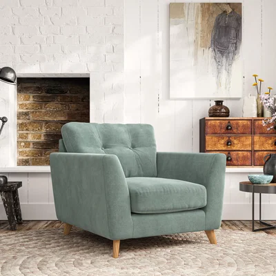 Dunelm Peyton Armchair Luxury Velvet Lilypad