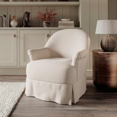 Dunelm Petit Faux Linen Skirted Occasional Armchair