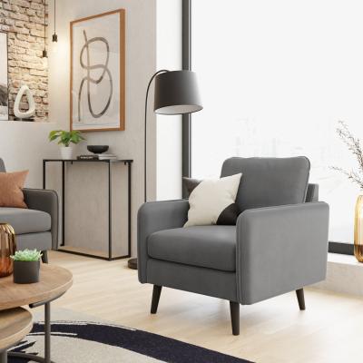 Dunelm Milton Velvet Armchair in a Box Grey