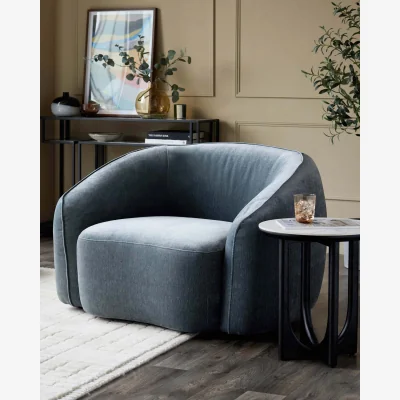 Danetti Zoey blue grey fabric armchair