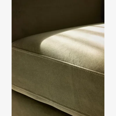 Danetti Jacob olive green velvet dark wood armchair