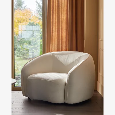 Danetti Zoey ivory boucle armchair