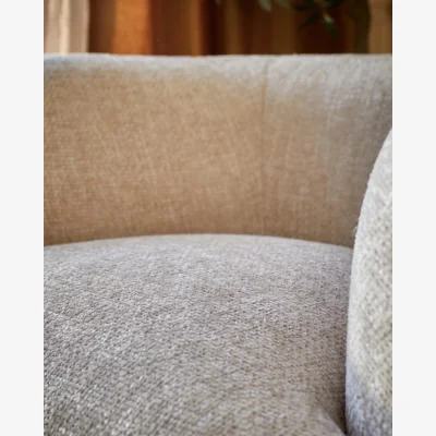 Danetti Florence natural fabric with dark wood armchair