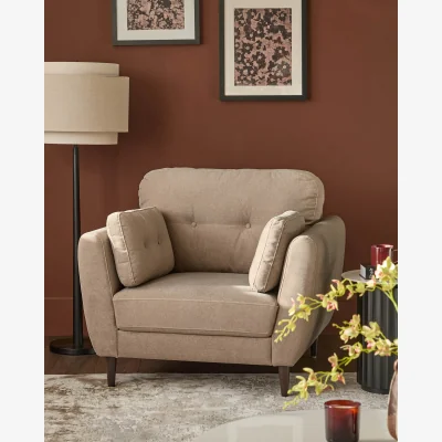 Danetti Delilah mocha plush fabric armchair