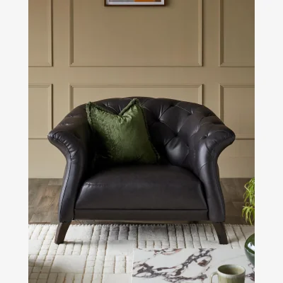 Danetti Luxe black leather armchair