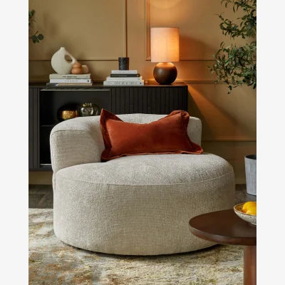 Danetti Gianna natural weave swivel armchair
