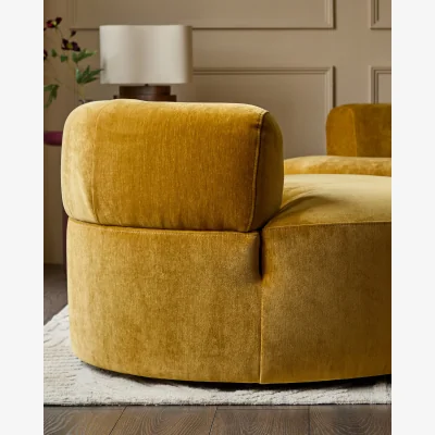 Danetti Gianna ochre fabric swivel armchair