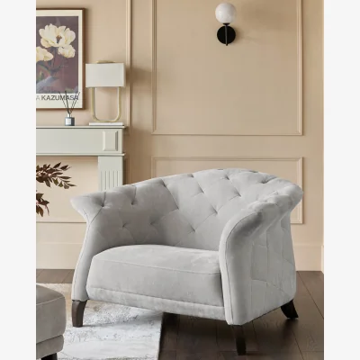 Danetti Luxe Light Grey Fabric Armchair