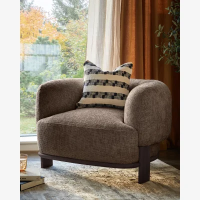 Danetti Florence mocha chunky weave armchair