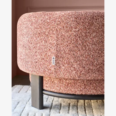 Danetti Florence toffee red chenille dark wood armchair