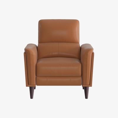 Furniture Village Compact Collection Klein NC Leather Chair - Pecan Brown
