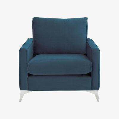 Furniture Village Chic Fabric Accent Armchair - Blue - By Furniture Village