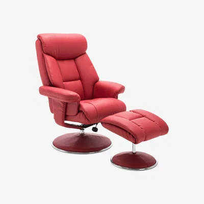 Furniture Village Bruges Faux Leather Swivel Recliner Chair and Footstool