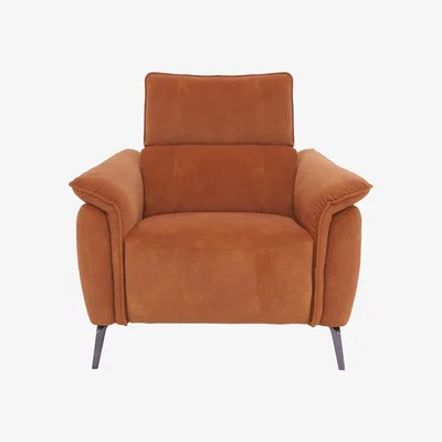 Furniture Village Jude Fabric Power Recliner Armchair with Telescopic Headrest - Orange