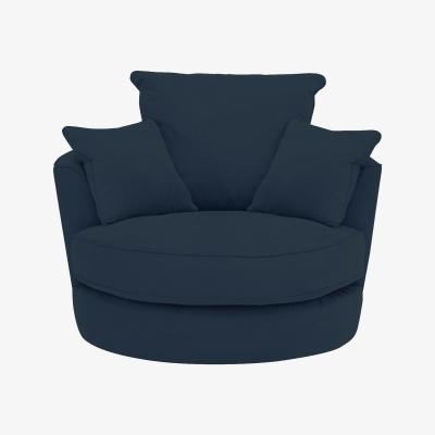 Furniture Village Legend Fabric Swivel Chair - Blue