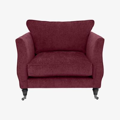 Furniture Village Boutique Chatterley Chair - Bolero Boysenberry with Ebony Castors