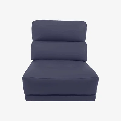 Furniture Village Adama BV Leather Armless Unit - Power Recliner - BV Ocean Blue