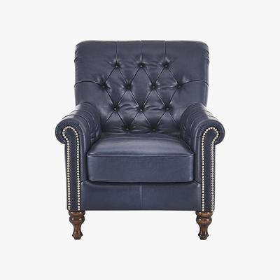 Furniture Village Cuba Leather Armchair - Blue - By Furniture Village