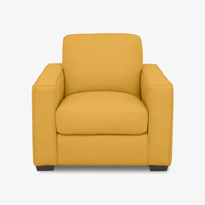 Furniture Village Parma Leather Armchair - Sunflower