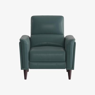 Furniture Village Compact Collection Klein NC Leather Power Recliner Chair with Telescopic Headrest - NC Lake Green