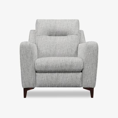 Furniture Village G Plan - Arlo Fabric Chair - Libby Cloud with Walnut Feet