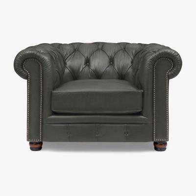 Furniture Village At The Helm - Shackleton Leather Chesterfield Chair with USB-C