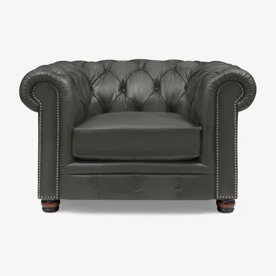 Furniture Village At The Helm - Shackleton Leather Chesterfield Chair with USB-C
