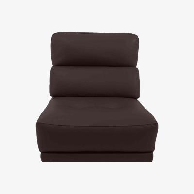 Furniture Village Adama NC Leather Armless Unit - Walnut