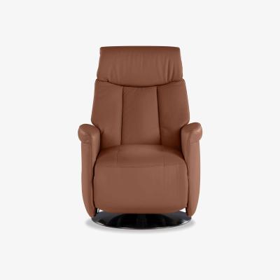 Furniture Village Nicoletti - Tricolour Carlo Leather Swivel Battery Recliner Chair - Torello Cognac