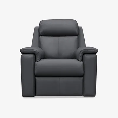 Furniture Village G Plan - Thornbury Leather Chair with Power Recliner - Cambridge Petrol Blue