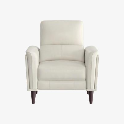 Furniture Village Compact Collection Klein BV Leather Power Recliner Chair with Telescopic Headrest - Frost