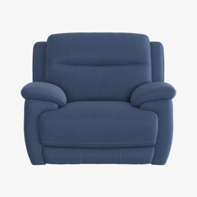 Furniture Village Touch Fabric Power Recliner Armchair - Blue