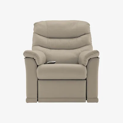 Furniture Village G Plan - Malvern Leather Rise and Recliner Armchairs - Grey
