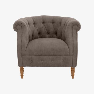 Furniture Village Alexander and James - Chesterfield Collection Calvin Fabric Chair - Wicker - Oak Feet
