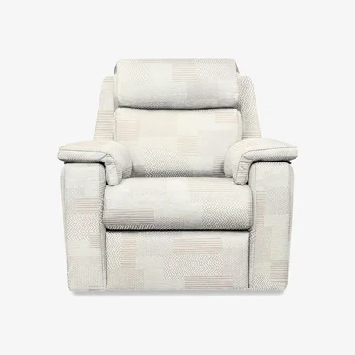 Furniture Village G Plan - Thornbury Fabric Chair with Manual Recliner - Checkers Putty