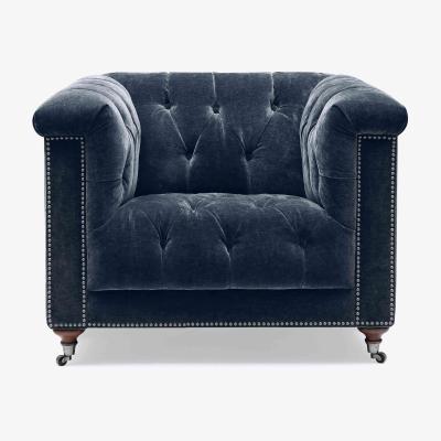Furniture Village At The Helm - Wallace Fabric Chesterfield Chair - Midnight