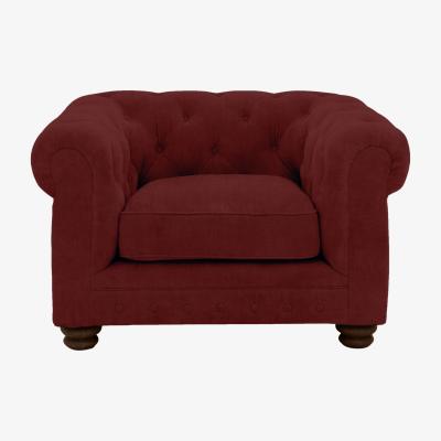 Furniture Village Alexander and James - Chesterfield Collection Hugo Fabric Chair - Cranberry with Dark Feet