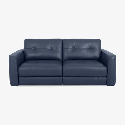 Furniture Village World of Leather - Drift 2.5 Seater Leather Power Glider Sofa - BV Ocean Blue - Sofas and Armchairs - In Time for Christmas