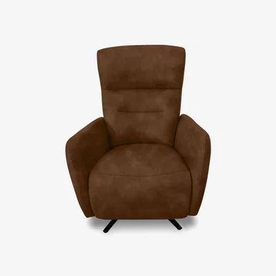 Furniture Village Designer Chair Collection Le Mans Fabric Dual Power Recliner Swivel Chair - Ginger Snap