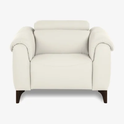 Furniture Village Nicoletti - Nicole Leather Armchair - Torello Bianco Puro