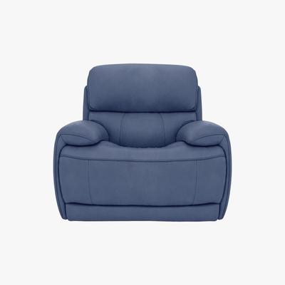 Furniture Village Rocco Fabric Power Rocker Armchair - Blue - By Furniture Village